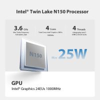 Beelink Mini S13 Pro Mini PC,13 Generation Intel N150 (Up to 3.6GHz) 4C/4T,Mini Computer 16GB DDR4 500GB PCle SSD,Micro PC 4K,Dual Display,WiFi6,BT5.2,LAN 1000Mbps,Low Power Mini Desktop Computer - Image 2