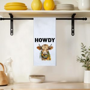 Cute Cow Kitchen Towels,Cow Print Towel Gift for Cow Lover Women,Bathroom Kitchen Decorative Dish Hand Towels for Cooking Baking Wiping