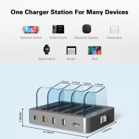 Charging Station for Multiple Devices - 4-Port 20W PD USB-C Charger for iPhone iPad Smartphones Tablets,Universal Compatibility, Detachable Baffle Design - Image 6