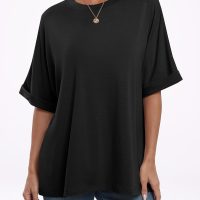 ANRABESS Womens Tops Oversized T Shirts Short Sleeve Crewneck Summer Casual Loose Basic Tee Shirt 2025 Trendy Fashion Clothes - Image 5