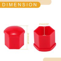 20 Pcs Wheel Lug Nut Bolt with Clip Rims Tire Nut Screws Dust Cap Cover Nut Protection Plastic Green/Red/Yellow/Blue/Purple 21mm - Image 4
