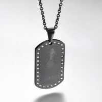Necklace for Men Women Stainless Steel Bottom Patterned Pendant Zodiac Signs Aquarius Necklace Simple Jewelry Gifts - Image 3