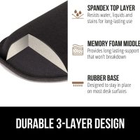 GORILLA GRIP Silky Gel Memory Foam Wrist Rest for Computer Keyboard, Mouse, Ergonomic Design for Typing Pain Relief, Desk Pads Support Hand and Arm, Mousepad Rests, Stain Resistant, 2 Piece Pad, Black - Image 6