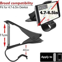 Car Phone Mount - Universal HUD Design Smart Phone Holder 6.5 Inch Universal Clip On Car HUD GPS Dashboard Mount Cell Phone Holder Non-Slip Durable Stand for Safe Driving - Image 3
