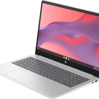 HP Chromebook Laptop 15 ( 15.6" Anti-Glare, Intel N200 (> i3-1115G4), 8GB DDR5 RAM, 128GB Storage (64GB eMMC + 64GB SD Card), Numeric KB) Home & Student, Webcam w/Shutter, Wi-Fi, Chrome OS, Silver - Image 3
