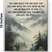 Bible Verse Canvas Wall Art Christian May the Lord Bless You and Keep You Print Scripture Poster Picture Artwork Framed for Home Decor 8x10 Inches - Image 2