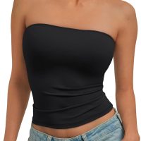 Trendy Queen Womens Strapless Tube Tops Basic Backless Sleeveless Bandeau Going Out Crop Tops Cute 2025 Summer Clothes - Image 2