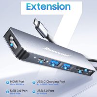 Hiearcool USB C Hub, USB-C Multi-Port Adapter for MacBook Pro, 7IN1 USBC to HDMI Hub Dongle Compatible for Laptops and Other Type C Devices (4K HDMI USB3.0 SD/TF Card Reader 100W PD) - Image 2