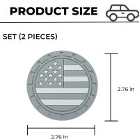 Gray American Flag Silicone Car Cup Coasters – 2PCS Durable Car Accessories for Truck, SUV, Jeep Interior Decoration - Image 3