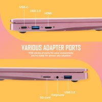 Laptop Computer, Windows 11 Laptop, 8GB+128GB, Intel Celeron Dual core Processors, 10" Laptops, Bluetooth WiFi Webcam HDMI, and Laptop Bag,Mouse, Mouse Pad, Headphone（Rose Gold） - Image 4