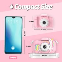 Goopow Kids Camera Toys for 3-8 Year Old Girls Boys,Children Digital Video Camcorder Camera with Cartoon Soft Cover, Best Chritmas Birthday Festival Gift for Kids - 32G SD Card Included - Image 2