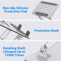 Laptop Stand for Desk, Adjustable Laptop Riser, Metal Foldable Computer Stand Holder Portable Notebook Mount, Ventilated Cooling Notebook Stand Compatible with 10-15.6” Laptops - Image 6