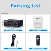 AK45 Pro Amplifier Home Audio Stereo Receivers with Bluetooth 5.0,Max 400W,2.0 Channel Stereo Amplifier System for Home Theater Speakers, Karaoke,Garage,Home Amp with USB,SD,RCA,2 MIC in - Image 7