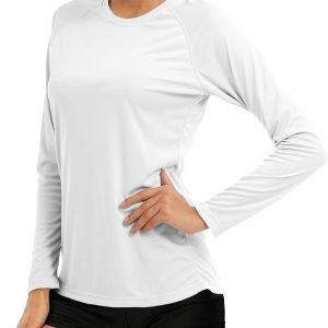 MAGCOMSEN Women's Long Sleeve Shirts UPF 50+ Sun Protection Shirts for Hiking Fishing Workout Rash Guard