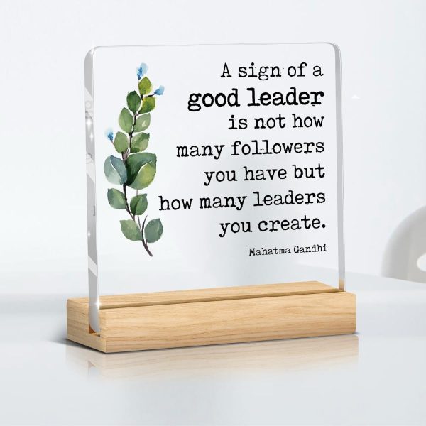 Best Leader Gifts Thank You Gift for Boss Mentor Acrylic Block Sign Home Farmhouse Office Decoration for Women Men Colleagues Boss