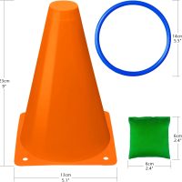 Eocolz 3 in 1 Carnival Games Set, Soft Plastic Cones Bean Bags Ring Toss Games for Kids Birthday Party Outdoor Games Supplies Combo Set - Image 4