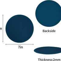 1 Pack Silicone Trivets for Hot Dishes, Heat Resistant Pads Pot Holders for Hot Pans, Non-Slip Trivet Mats for Kitchen Countertops Table, Navy Blue - Image 2