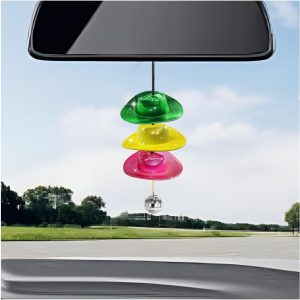 SHMZKCowboy Hat Car Charm, Handmade Country Cow boy Print Hanging Ornament for Rear View Mirror, Universal Rear View Mirror Pendant Decoration for Women Girls, Car Accessories (Colorful Hat)