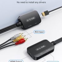 RCA to HDMI Adapter, AV to HDMI 3RCA CVBs Composite Video Audio Converter Adapter for TV Stick/Roku/Apple TV/PC/Laptop/Xbox/HDTV/DVD (with hdmi Cable & USB Cable) - Image 2