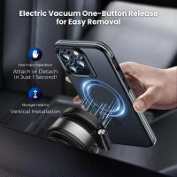 Vacuum Magnetic Car Phone Holder, Electronic Vacuum Suction with Strong Magnet, Adjustable Double Arm Folding Stand, Compatible with iPhone 16/15/14/13/12 and Most Smartphones - Image 2