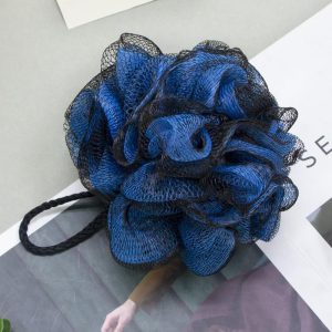 Bath Shower Loofah Sponge Pouf Body Scrubber Exfoliator Body Wash Sponge-Blue