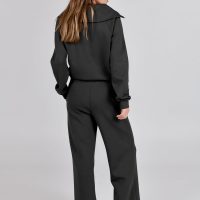 ANRABESS Women 2 Piece Outfits 2025 Fall Fashion Airport Wide Leg Pants Lounge Set Leisure Travel Vacation Clothes Sweatsuits - Image 4