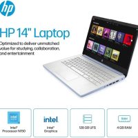 HP 14 Ultra-Light Laptop for Student & Home (14" LED Display, 1-Year Office 365, Intel 4-Core N150 (>N4120), 4GB RAM, 256GB Storage), 11-Hr Long Battery Life, Fast Charge, Webcam, Win 11 S, 2025 - Image 4