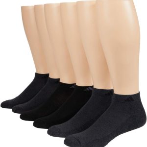adidas Men's Athletic Cushioned Low Cut Socks with Arch Compression for a Secure Fit (6-Pair)
