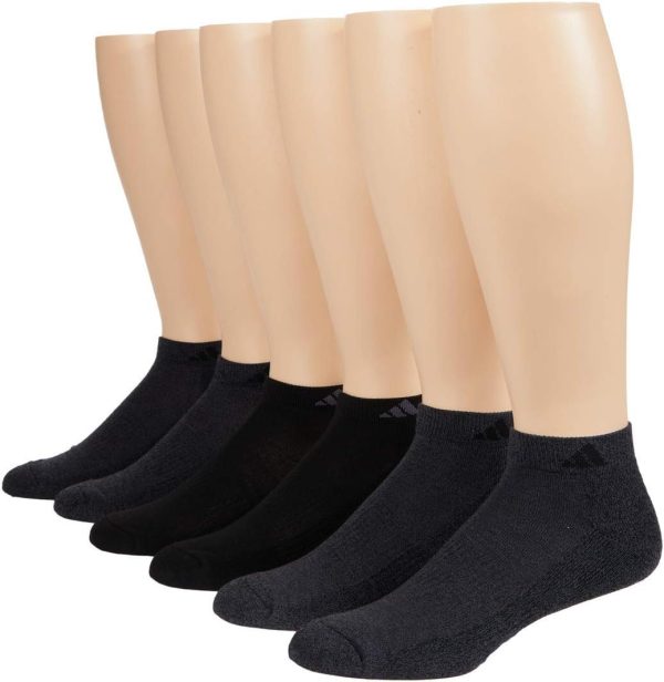 adidas Men's Athletic Cushioned Low Cut Socks with Arch Compression for a Secure Fit (6-Pair)