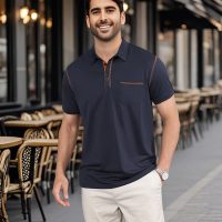 Men's Polo Shirts Short Sleeve Golf Polo T Shirt Lightweight Casual Button Down Shirts Summer Collared with Pocket - Image 2