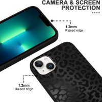 2 Pack Cute Cheetah Print for Apple iPhone 13/14 6.1" Phone Case,Luxury Leopard Pattern Design Cases Soft Silicone Slim TPU Shockproof Protective Bumper Cover for Women Girls-Black & White - Image 3