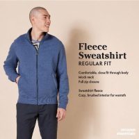 Amazon Essentials Men's Sweatshirt, Mock Neck, Fleece Zip Up - Image 2