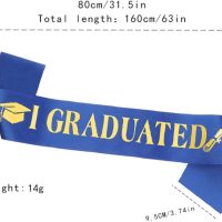 Dzrige 2 Packs Blue Graduation Sash with Gold Glitter Letter for Commencement Ceremony, High School & College Graduation Party Supplies - Image 2