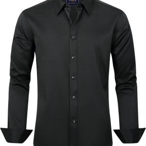 J.VER Men's Dress Shirts Solid Long Sleeve Stretch Wrinkle-Free Formal Shirt Business Casual Button Down Shirts