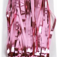 Laser Pink Tinsel Foil Fringe Curtains 2 Pack, Valentines Day Pink Decorations, Metallic Tinsel Party Streamers Backdrop for Birthday Bachelorette Graduation Wedding Party Decorations - Image 2