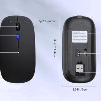 Wireless Bluetooth Mouse Rechargeable Laptop Mice with LED Use Portable(BT5.2 and USB 2.4G) Dual Mode Connection Silent Slim Computer Mouse for Laptop/iPad Tablet/Apple MacBook/PC (Black) - Image 6