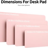 YSAGi Leather Desk Protector, Office Mat, Large Mouse Mat, Non-Slip PU Leather Blotter, Laptop Pad, Waterproof Writing Pad for Office and Home (Light Pink, 23.6" x 13.8") - Image 8