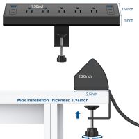 Jgstkcity Desk Clamp Power Strip USB C,40W Total Fast Charging Station,4 PD 20W USB C Ports,Desk Edge Mount Surge Protector,5 Outlets,Fit 1.96" Tabletop Edge,ETL Listed - Image 7