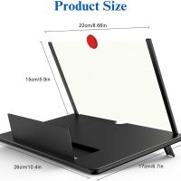 12" Screen Magnifier,3D HD Mobile Phone Magnifier Projector Screen Enlarger for Movies, Videos, and Gaming,Foldable Cell Phone Stand with Screen Amplifier,Supports All Smartphones (Black, 12inch) - Image 6