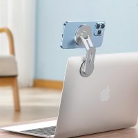 Magnetic Phone Holder for Laptop for MagSafe for iPhone 16/15/14/13/12 & All Phones, 180°Adjustable Phone Side Mount for Computer Monitor for Tesla, Desktop Cell Phone Bracket, Gray - Image 8