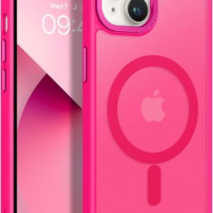 BENTOBEN Magnetic for iPhone 13 Case & iPhone 14 Case [Compatible with Magsafe] Translucent Matte Phone Case iPhone 13/14 Slim Thin Shockproof Women Men Protective Cover Cases, Hot Pink