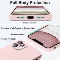 Vooii Compatible with iPhone 11 Case, Upgraded Liquid Silicone with [Flat Edges] [Camera Protection] [Soft Anti-Scratch Microfiber Lining] Phone Case for iPhone 11 6.1 inch - Chalk Pink - Image 4