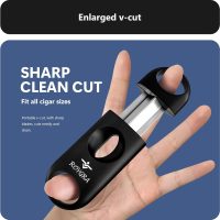 roygra Cigar Cutter Set (3 Pack), Cigar Accessories for Men - Stainless Steel Guillotine, Enlarged V-Cut Fit All Cigars, Punch Tool - Smoking Accessories, Portable Sharp Clean Cut - Silver - Image 3