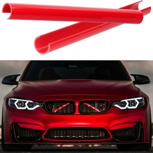 Red V Brace Covers for BMW 1 3 4 5 7 Series Accessories F20 F21 F22 F30 F31 F35 G11 G12 G14 G30 G31 320i 328i 330i 335i 535i Grill Insert Trims Front Cross Bar