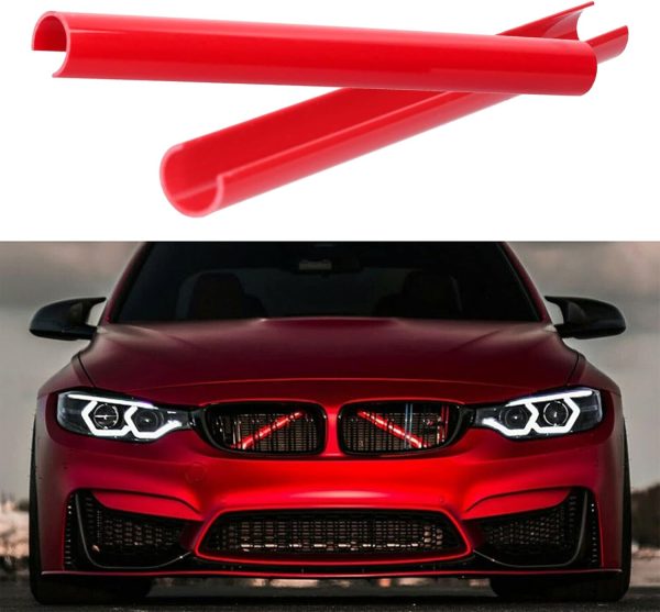 Red V Brace Covers for BMW 1 3 4 5 7 Series Accessories F20 F21 F22 F30 F31 F35 G11 G12 G14 G30 G31 320i 328i 330i 335i 535i Grill Insert Trims Front Cross Bar