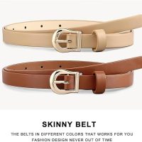 Women Skinny Belts for Jeans Dress Thin Waist Belt for Ladies with Gold Buckle 0.55" Width - Image 4