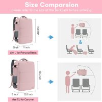 Taygeer Travel Backpack for Women, Carry On Backpack with USB Charging Port & Shoe Pouch, TSA 15.6inch Laptop Mochila Flight Approved, Nurse Bag Casual Daypack for Weekender Business Hiking, Pink - Image 6