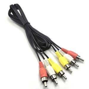 3 RCA Cable Audio Video Composite Cable, 5 ft RCA 3-Male to 3-Male, for TV, VCR, DVD, Satellite, and Home Theater Receivers