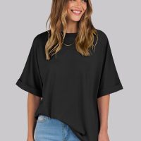ANRABESS Womens Tops Oversized T Shirts Short Sleeve Crewneck Summer Casual Loose Basic Tee Shirt 2025 Trendy Fashion Clothes - Image 2