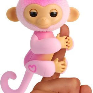 2023 New Interactive Baby Monkey Reacts to Touch – 70+ Sounds & Reactions – Harmony (Pink)